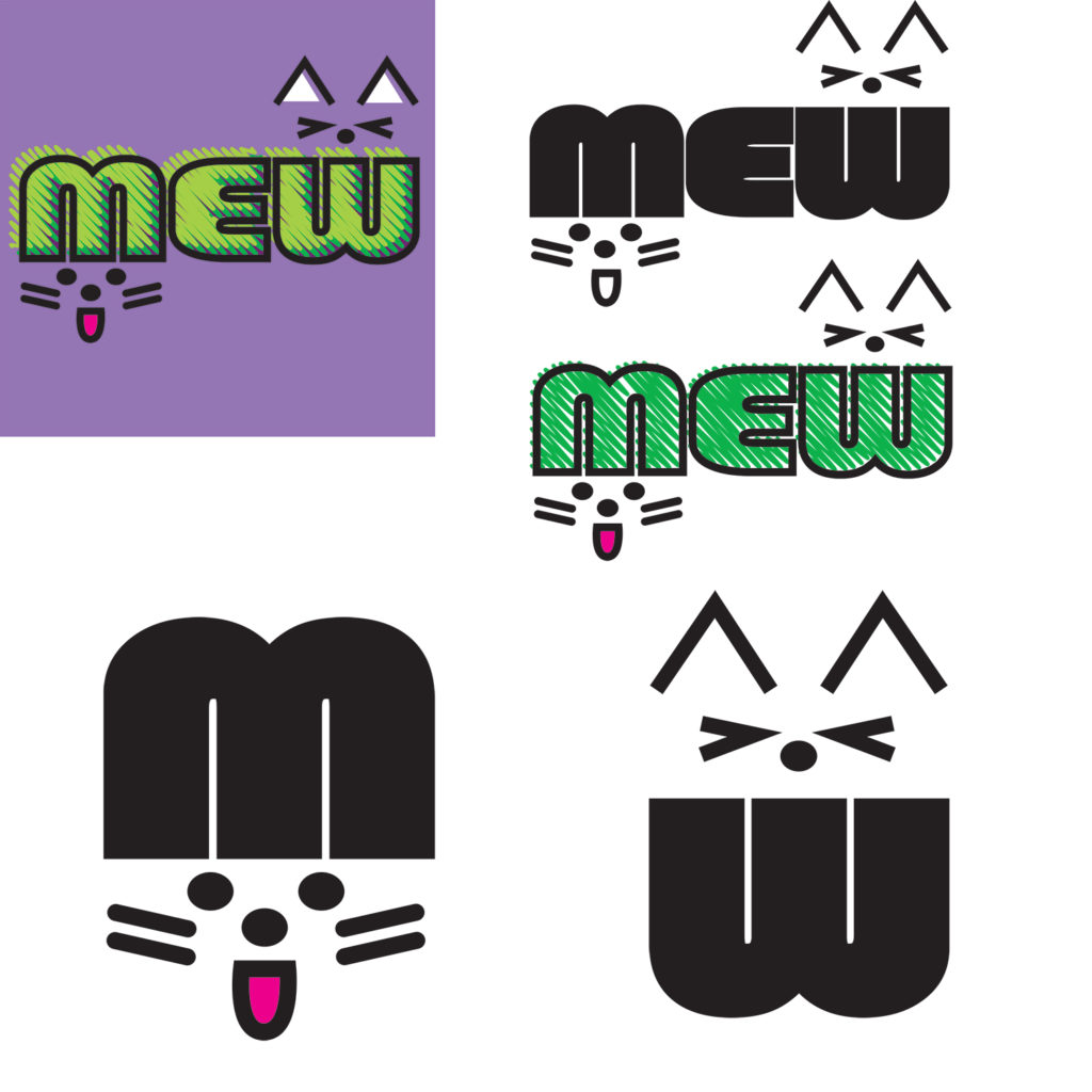Mew Mouse and Cat Logo and Characters